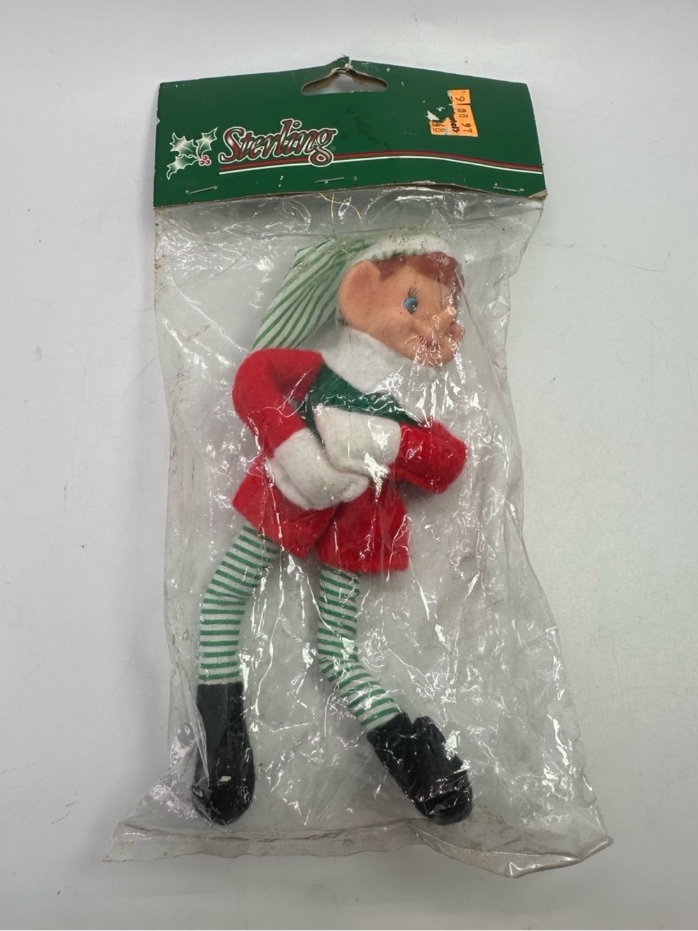 VTG Sterling Christmas Elf Plush knee hugger Toy in Original Packaging